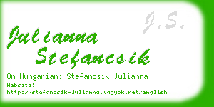 julianna stefancsik business card